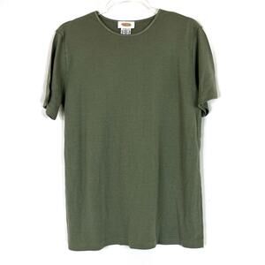 Talbots | Vintage Deadstock Olive Green Ribbed Knit Tee Shirt Womens Large